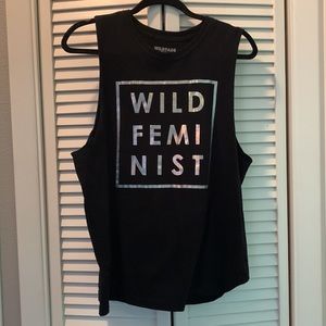 Black WILD FEMINIST tank